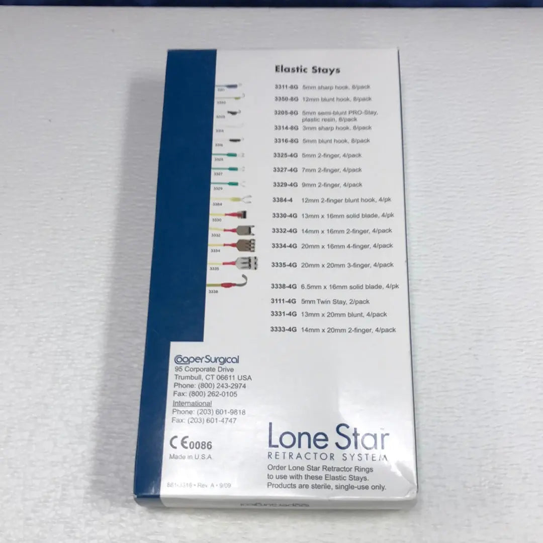 Cooper Surgical 3311-8G Lone Star Elastic Stays 5mm