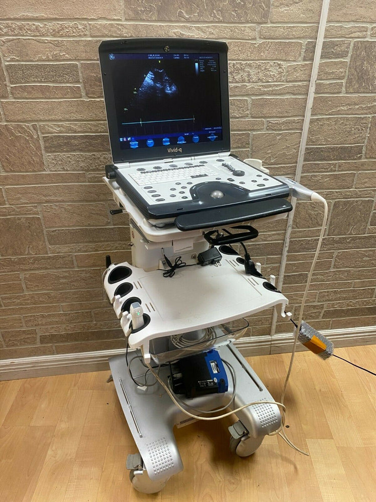 GE VIVID Q PORTABLE ULTRASOUND MACHINE WITH OOBE PHASED ARRAY PROBE  3SC RS