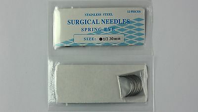 
                  
                    Veterinary SS Surgical Needles Spring Eye, Round Body, 1/2 Circle, 30mm, 12 Pack
                  
                