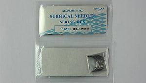 
                  
                    Veterinary SS Surgical Needles Spring Eye, Round Body, 1/2 Circle, 30mm, 12 Pack
                  
                