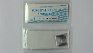 
                  
                    Veterinary SS Surgical Needles Spring Eye, Round Body, 1/2 Circle, 30mm, 12 Pack
                  
                