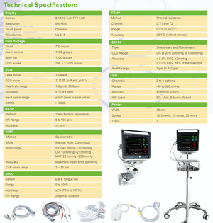 
                  
                    Superior Technology Large 8" LCD Multi-Parameter Veterinary Monitor
                  
                