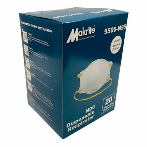 Makrite 9500-N95 Disposable Particulate Respirator. 20 Respirators