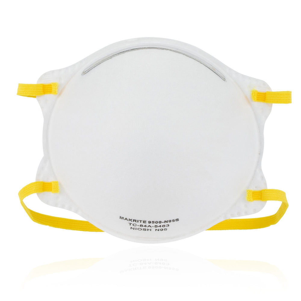 NIOSH Certified Makrite 9500-N95S Pre-Formed Cone Particulate Respirator Mask, SMALL Size (Pack of 20 Masks)