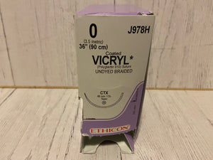 
                  
                    Ethicon 0 VICRYL Undyed Braided Polyglactin 910 Suture J978H Sold Individually
                  
                