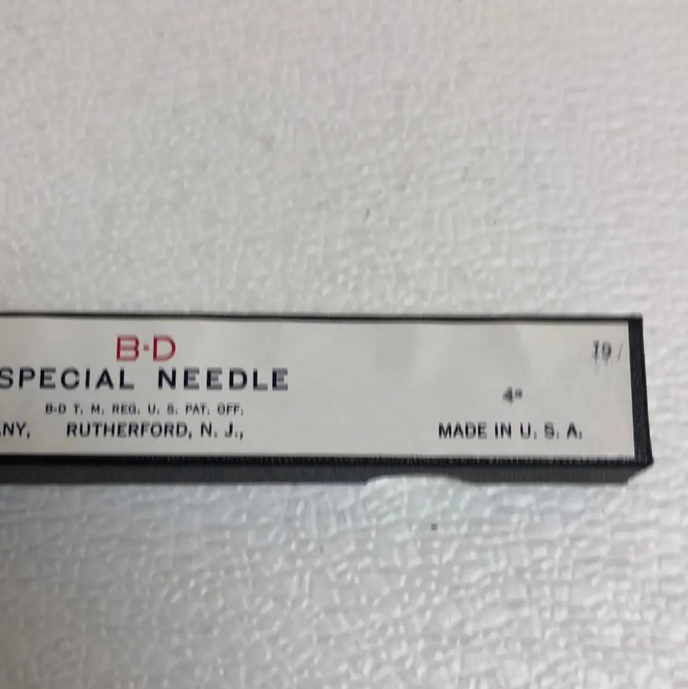 
                  
                    B-D Special Needle (19) 4”
                  
                