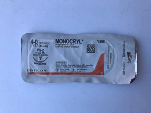 
                  
                    Ethicon Monocryl Poliglecaprone 25 Suture, Undyed Monofilament 4-0, 18” PS-2, 19mm 3/8c, RC, Sterile, Synthetic Absorbable Suture. Single use | KeeboMed Disposable Medical Products
                  
                