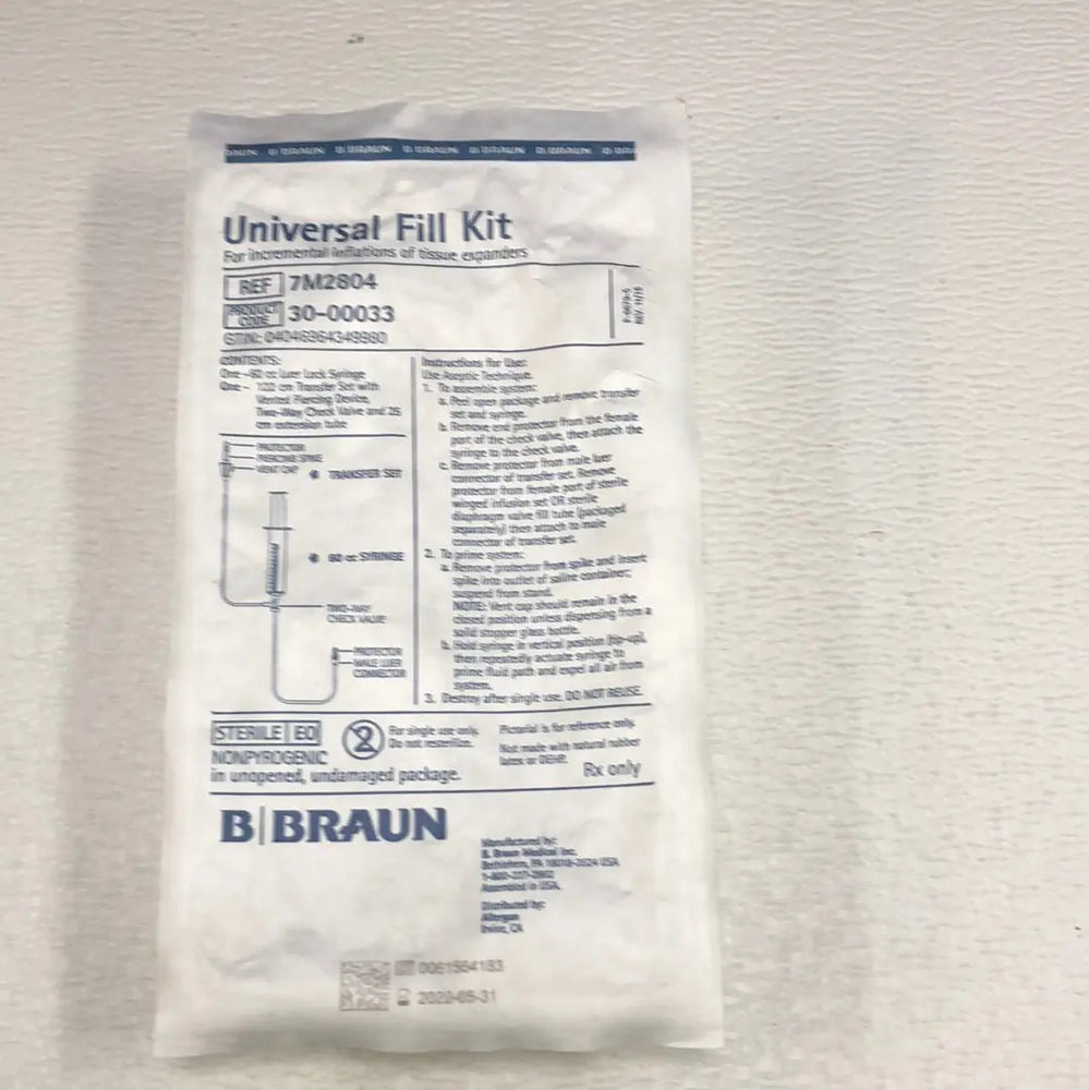 
                  
                    Braun Universal Fill Kit For incremental inflations of tissue expanders. Sterile, single use, disposable. REF: 7M2804 | KeeboMed
                  
                