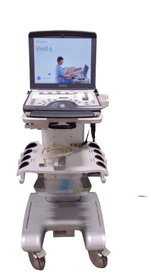 GE VIVID Q PORTABLE ULTRASOUND MACHINE WITH CART 2012 BT12 VERSION